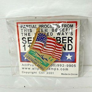 128th Kentucky Derby 2002 Flag Lapel Pin - 9/11 Fundraiser Pin